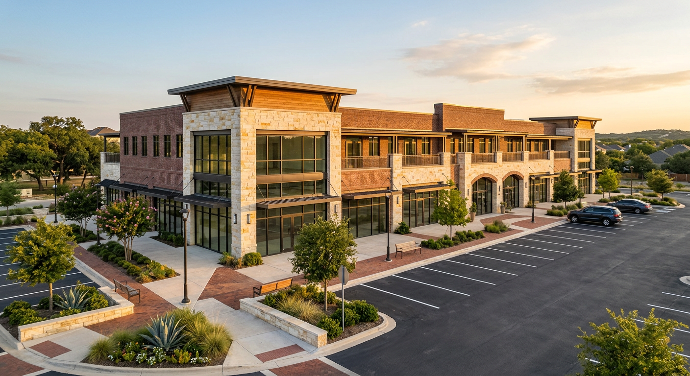 Contemporary commercial office and retail building